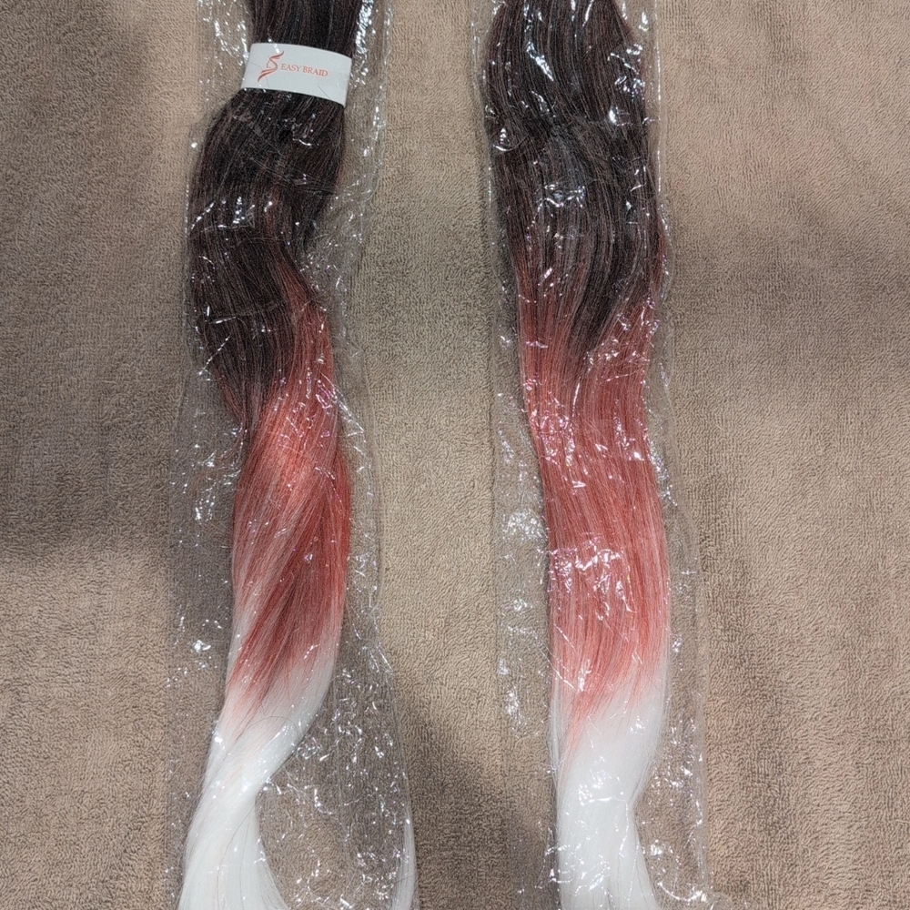 Lee Ombre Hair Extensions in Brown, Pink, and White
